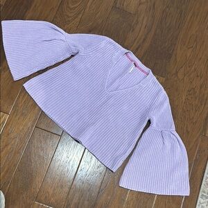 Free People Lavender Bell Sleeve Sweater